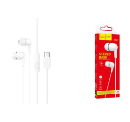 Наушники вакуумные проводные HOCO M97 Enjoy universal digital earphones with microphone штекер Type-C (белый)