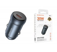 Автомобильное зарядное устройство АЗУ Type-C BOROFONE BZ32 Fresh single port PD30W (металлический серый)