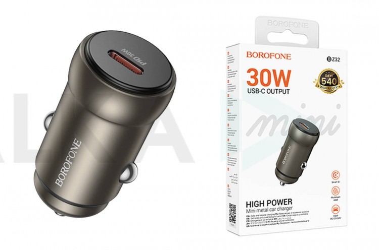 Автомобильное зарядное устройство АЗУ Type-C BOROFONE BZ32 Fresh single port PD30W (золотой)