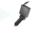 Автомобильное зарядное устройство АЗУ BOROFONE BZ33 Auspicious PD60W(2C) car charger with retractable cable (черный)