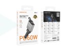 Автомобильное зарядное устройство АЗУ BOROFONE BZ33 Auspicious PD60W(2C) car charger with retractable cable (черный)