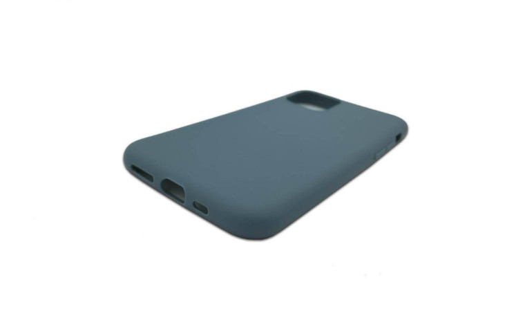 Чехол силиконовый iPhone 11 Pro (5.8) тонкий (серо-зеленый)