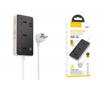 Сетевой фильтр HOCO AC8A Storm (2м, 3  розетки, 3 USB + USB-C  PD30W Fast Charger (черный)