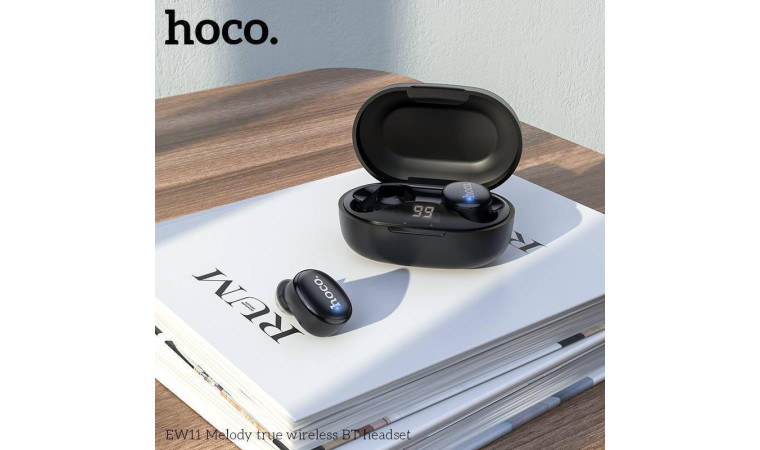 Наушники вакуумные беспроводные HOCO EW11 Melody true wireless BT headset Bluetooth (черный)