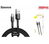 Кабель USB - MicroUSB BASEUS Cafule 2.4А, 1 м (серый+черный)