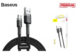 Кабель USB - MicroUSB BASEUS Cafule 2.4А, 1 м (серый+черный)