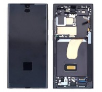 Дисплей для Samsung S918B Galaxy S23 Ultra Black в сборе с тачскрином + рамка, 100%