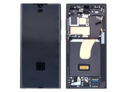 Дисплей для Samsung S918B Galaxy S23 Ultra Black в сборе с тачскрином + рамка, 100%