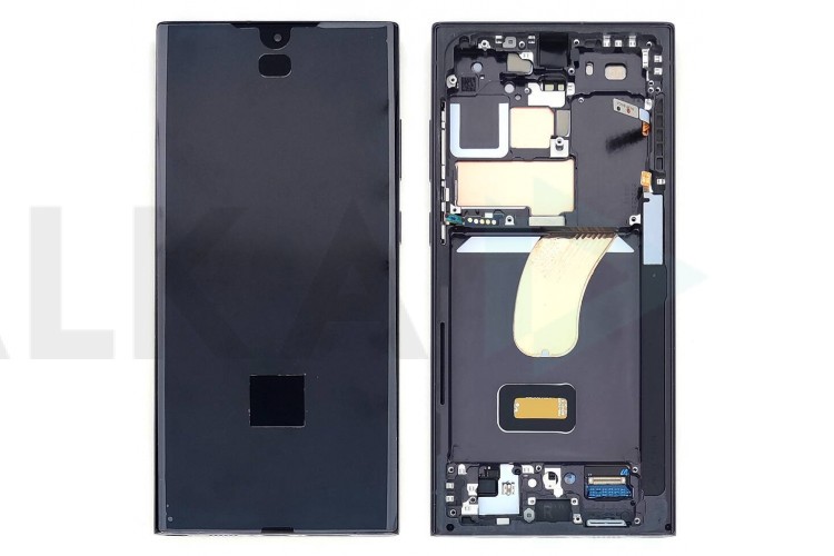 Дисплей для Samsung S918B Galaxy S23 Ultra Black в сборе с тачскрином + рамка, 100%