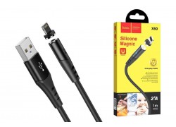 Кабель USB - Lightning HOCO X60, 2A (черный) 1м (силиконовый, магнитный)