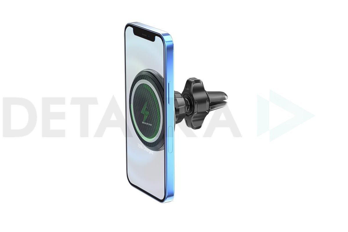 Держатель автомобильный для телефона BOROFONE BH45 magnetic wireless charger  k в решетку воздуховода черный в Детальке купить,