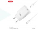 Сетевое зарядное устройство USB-C + кабель Lightning - Type-C XO L126 USB-C PD20W Fast Charger