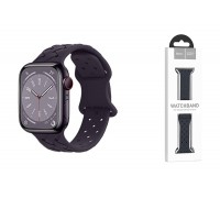 Ремешок для Apple Watch HOCO WA16 Flexible series bamboo pattern solid color silicone strap (42/44/45/49 мм) малиновая вишня