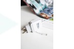 Сетевое зарядное устройство USB + USB-C + кабель Lightning - Type-C More choice NC71Si 3.0A PD 20W+QC3.0 быстрая зарядка (White)