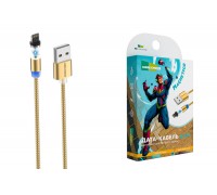 Кабель USB - Lightning More choice K61Si нейлон 2.4A Magnetic 1м (Gold)