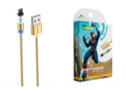 Кабель USB - Lightning More choice K61Si нейлон 2.4A Magnetic 1м (Gold)