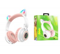 Наушники мониторные беспроводные BOROFONE BO18 Cat ear wireless headset Bluetooth (белый)