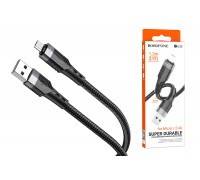 Кабель USB - MicroUSB BOROFONE BU35 Influence 2,4A (черный) 1,2м