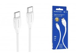 Кабель USB Type-C - USB Type-C BOROFONE BX19, PD60W (белый) 1м