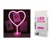 Светильник настольный LED Сердце розовый
