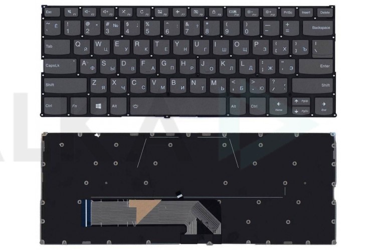 Клавиатура для ноутбука Lenovo Yoga 530-14IKB черная с подсветкой