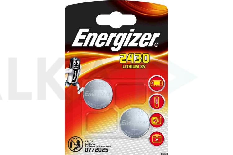 Батарейка литиевая Energizer Lithium CR2430 BL2 блистер цена за 2 шт