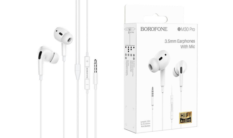 Наушники вакуумные проводные BOROFONE BM30 Pro (белый) Наушники вакуумные проводные BOROFONE BM30 Pro (белый)