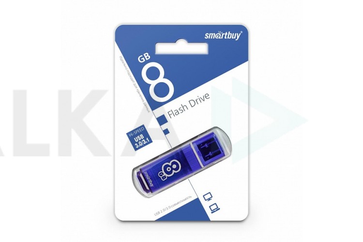 Флешка USB 3.0 SmartBuy 8GB Glossy series Dark Blue (SB8GBGS-DB)