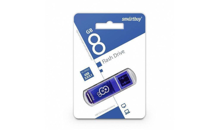Флешка USB 3.0 SmartBuy 8GB Glossy series Dark Blue (SB8GBGS-DB)