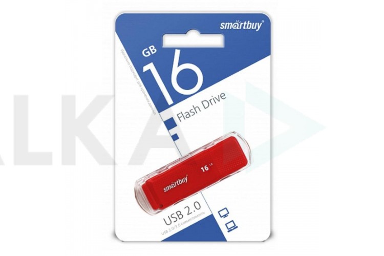 Флешка USB 2.0 Smartbuy 16GB Dock Red (SB16GBDK-R)