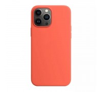 Чехол для iPhone 13 (6,1) MagSafe силиконовый с анимацией в цвет чехла на экране Nectarine (нектарин)