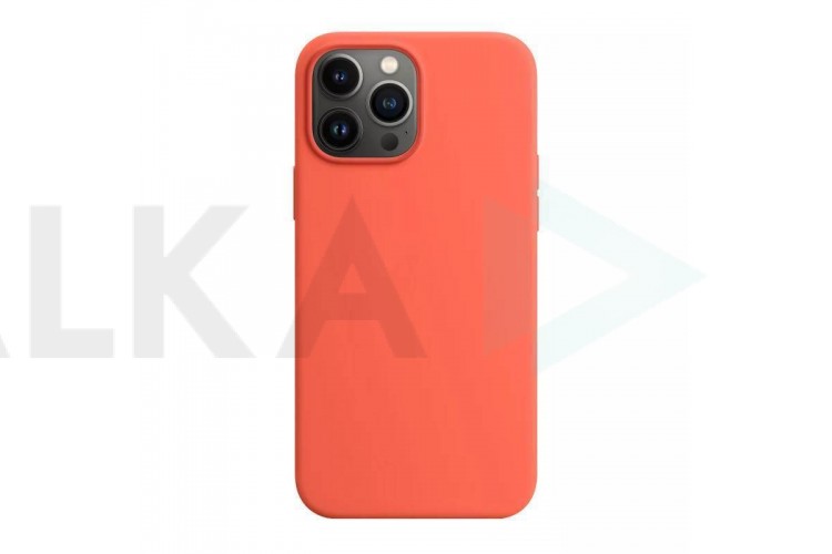 Чехол для iPhone 13 (6,1) MagSafe силиконовый с анимацией в цвет чехла на экране Nectarine (нектарин)