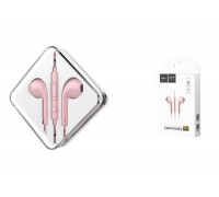 Наушники вакуумные проводные HOCO M55 Memory sound wire control (розовый)