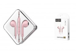 Наушники вакуумные проводные HOCO M55 Memory sound wire control (розовый)