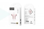 Наушники вакуумные проводные HOCO M55 Memory sound wire control (розовый)