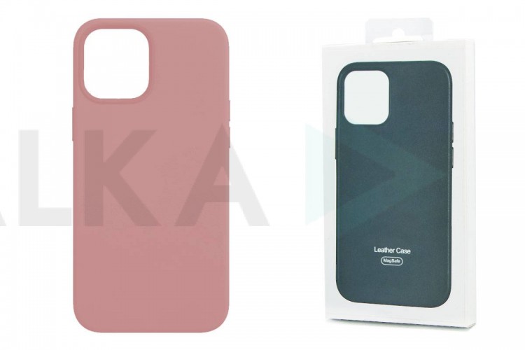 Чехол для iPhone 12 Pro Max (6,7) Leather Case (розовый)
