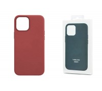 Чехол для iPhone 12 Pro Max (6,7) Leather Case (розовый пион)