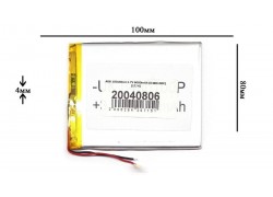 Универсальный аккумулятор 100x80x4 3.7V 6000mAh (4080100P)