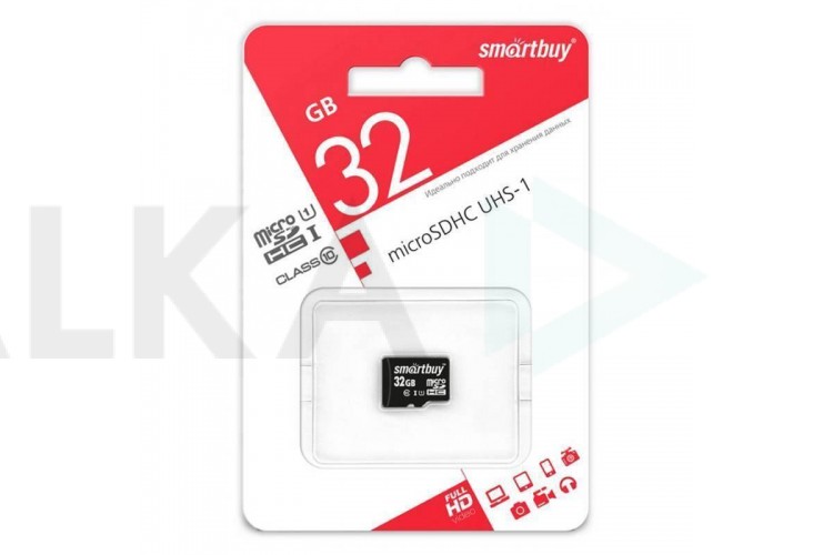 Карта памяти microSDHC Smartbuy 32 GB UHS-I (сlass 10) без адаптера (SB32GBSDCL10-00)