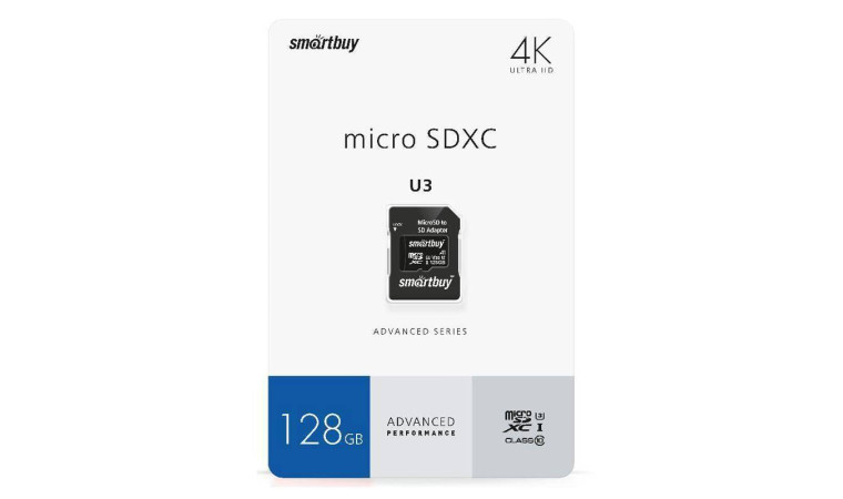 Карта памяти microSDXC Smartbuy 128 GB U3 V30 A1 Advanced R/W up to 90/55 с адапт (SB128GBSDU1A-AD) Карта памяти microSDXC Smartbuy 128 GB U3 V30 A1 Advanced R/W up to 90/55 с адапт (SB128GBSDU1A-AD)