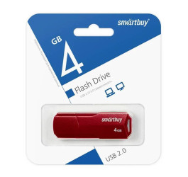 Флешка USB 2.0 SmartBuy 4 GB CLUE Burgundy (SB4GBCLU-BG)