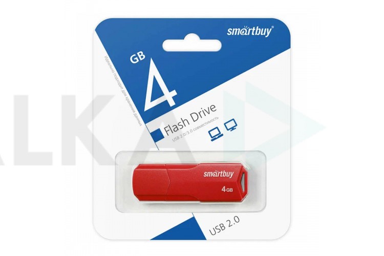 Флешка USB 2.0 SmartBuy 4 GB CLUE Red (SB4GBCLU-R)