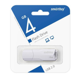 Флешка USB 2.0 SmartBuy 4 GB CLUE White (SB4GBCLU-W)