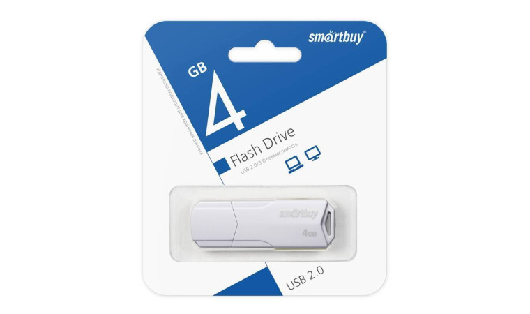 Флешка USB 2.0 SmartBuy 4 GB CLUE White (SB4GBCLU-W)