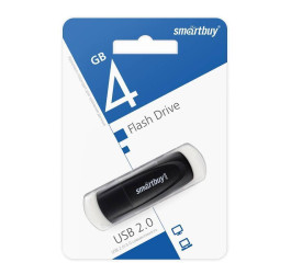Флешка USB 2.0 SmartBuy 4 GB Scout Black (SB004GB2SCK)