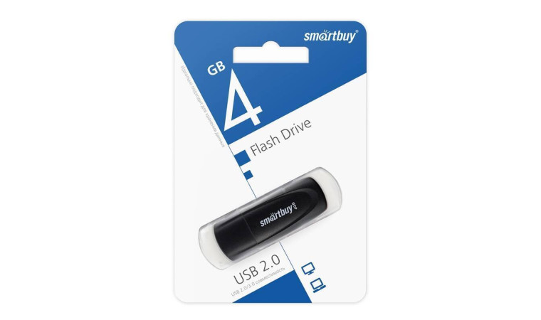 Флешка USB 2.0 SmartBuy 4 GB Scout Black (SB004GB2SCK)