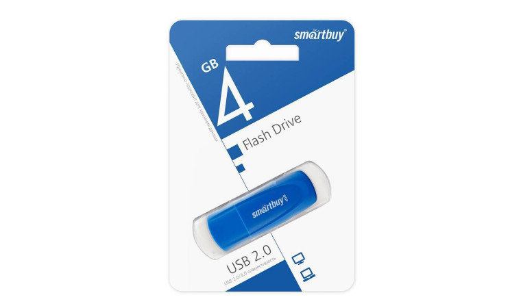 Флешка USB 2.0 SmartBuy 4 GB Scout Blue (SB004GB2SCB)