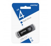 Флешка USB 2.0 SmartBuy 4 GB Twist Black (SB004GB2TWK)