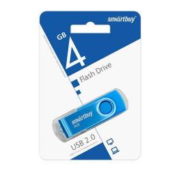 Флешка USB 2.0 SmartBuy 4 GB Twist Blue (SB004GB2TWB)