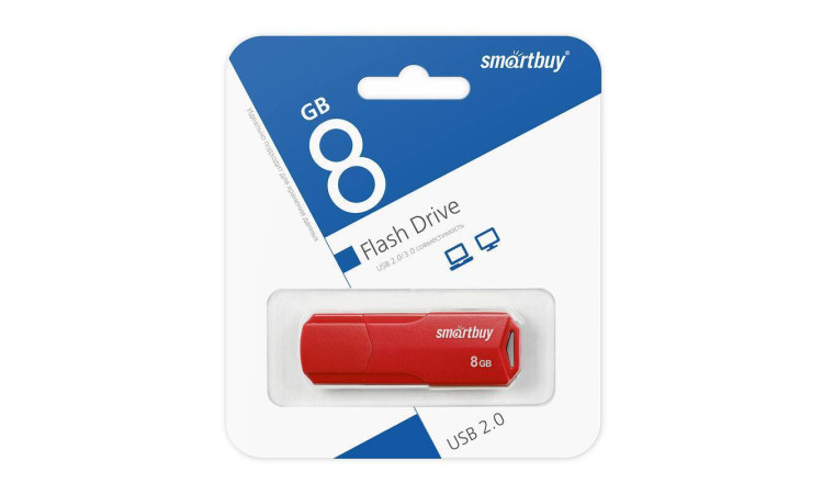Флешка USB 2.0 SmartBuy 8GB CLUE Red (SB8GBCLU-R)